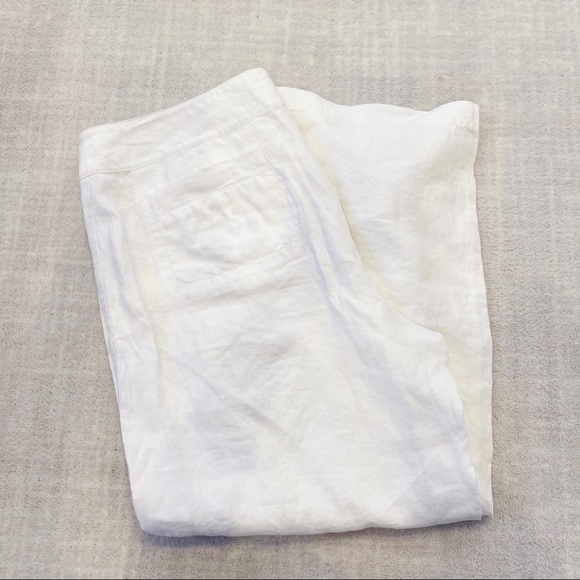 Eileen Fisher White Organic Linen Cropped Pants Sz M NEW - Picture 14 of 14